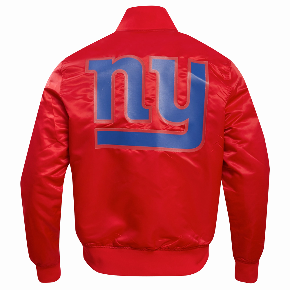 NFL NEW YORK GIANTS BIG LOGO MEN'S SATIN JACKET (RED)