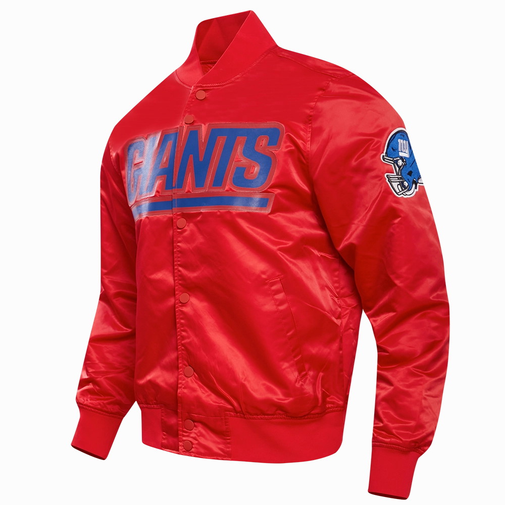 NFL NEW YORK GIANTS BIG LOGO MEN'S SATIN JACKET (RED)