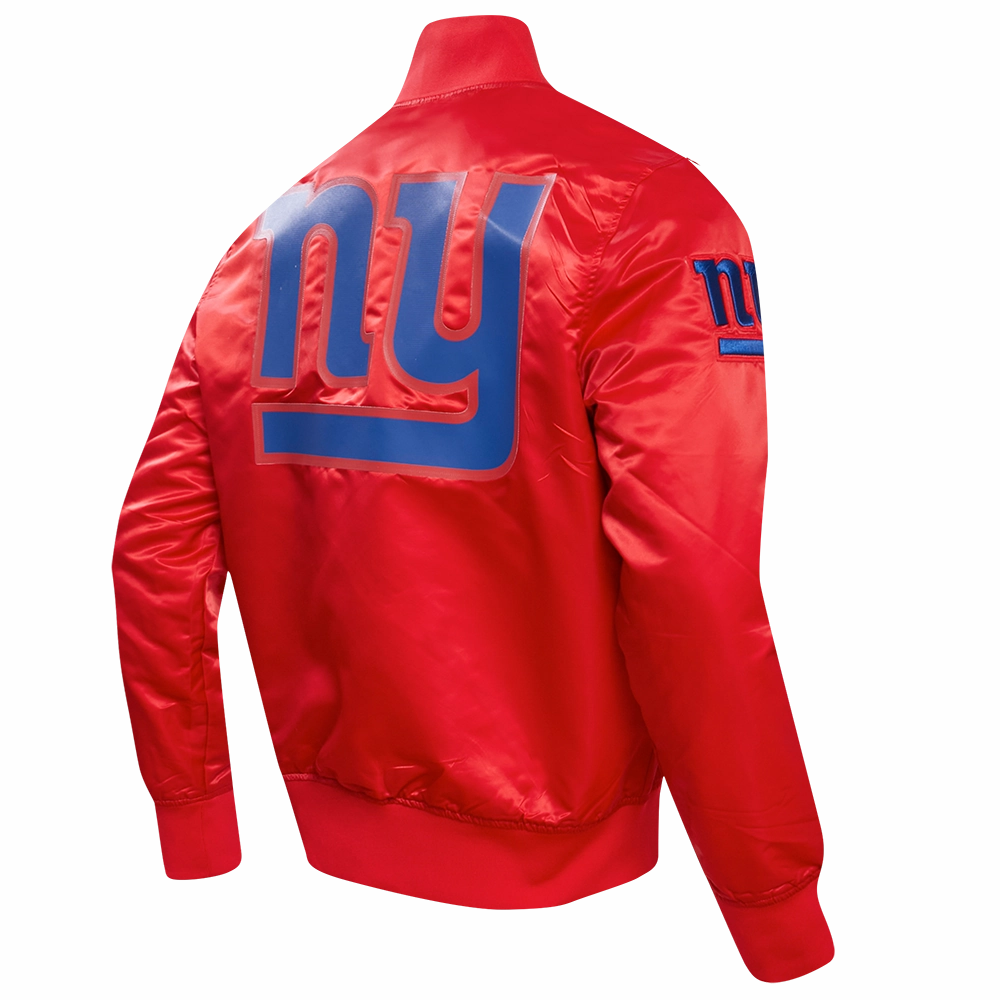 NFL NEW YORK GIANTS BIG LOGO MEN'S SATIN JACKET (RED)