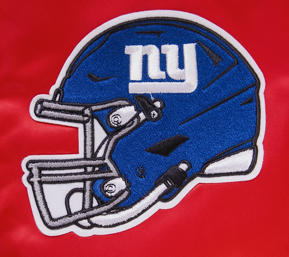 NFL NEW YORK GIANTS BIG LOGO MEN'S SATIN JACKET (RED)