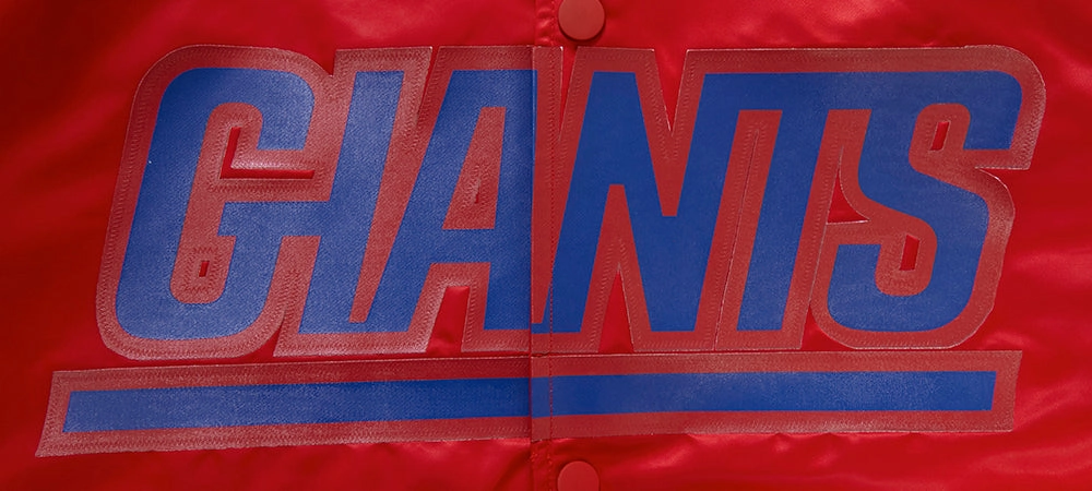 NFL NEW YORK GIANTS BIG LOGO MEN'S SATIN JACKET (RED)