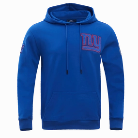 NFL NEW YORK GIANTS CLASSIC CHENILLE MEN'S DOUBLE KNIT PULLOVER HOODIE (DODGER BLUE)