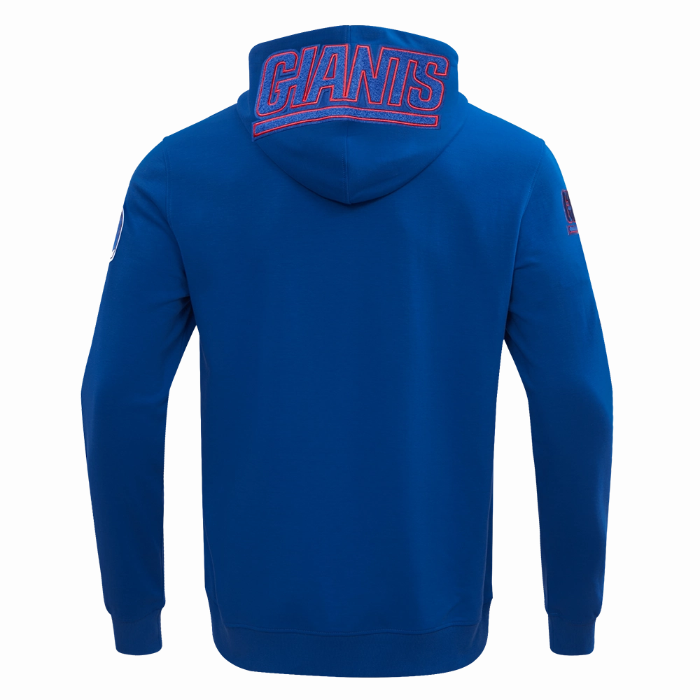 NFL NEW YORK GIANTS CLASSIC CHENILLE MEN'S FULL ZIP HOODIE  (DODGER BLUE)