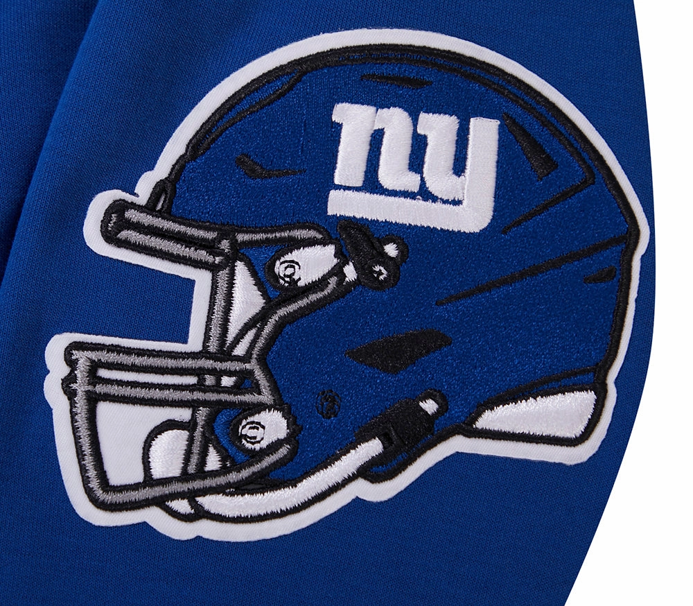 NFL NEW YORK GIANTS CLASSIC CHENILLE MEN'S FULL ZIP HOODIE  (DODGER BLUE)