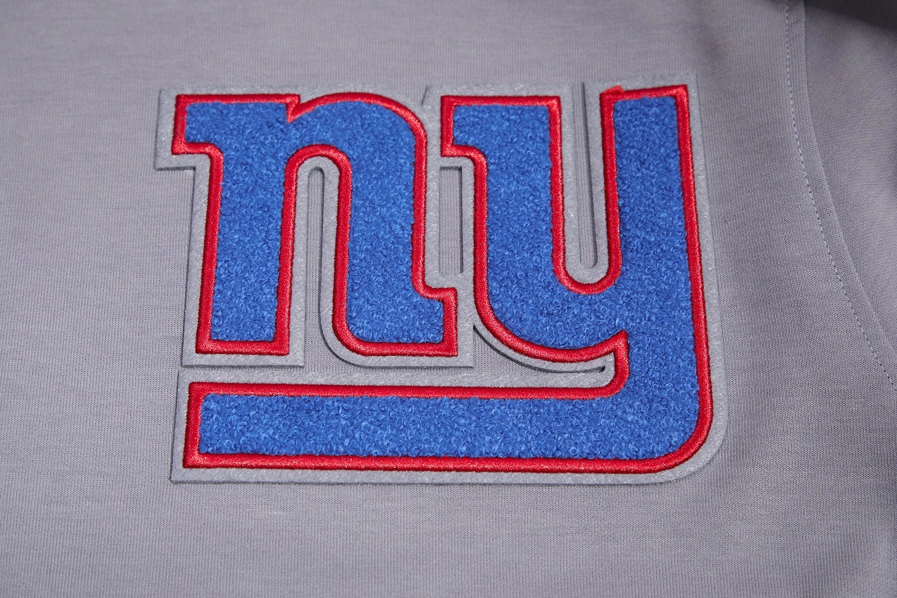 NFL NEW YORK GIANTS CLASSIC CHENILLE MEN'S PULLOVER HOODIE (GRAY)