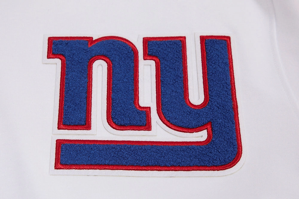 NFL NEW YORK GIANTS CLASSIC CHENILLE MEN'S PULLOVER HOODIE (WHITE)