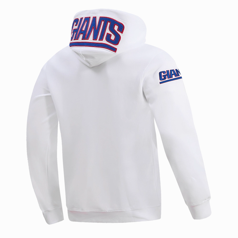 NFL NEW YORK GIANTS CLASSIC CHENILLE MEN'S PULLOVER HOODIE (WHITE)