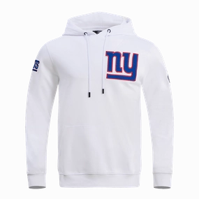 NFL NEW YORK GIANTS CLASSIC CHENILLE MEN'S PULLOVER HOODIE (WHITE)