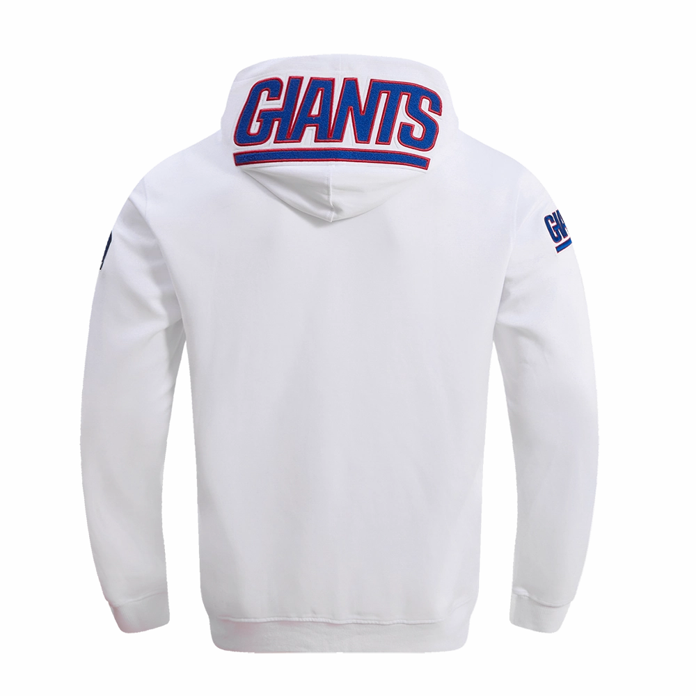 NFL NEW YORK GIANTS CLASSIC CHENILLE MEN'S PULLOVER HOODIE (WHITE)