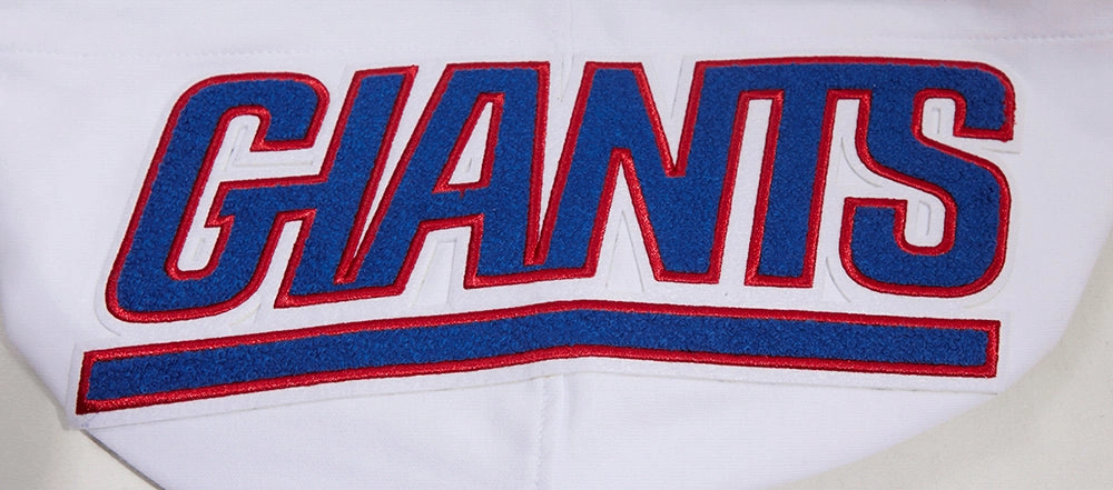 NFL NEW YORK GIANTS CLASSIC CHENILLE MEN'S PULLOVER HOODIE (WHITE)