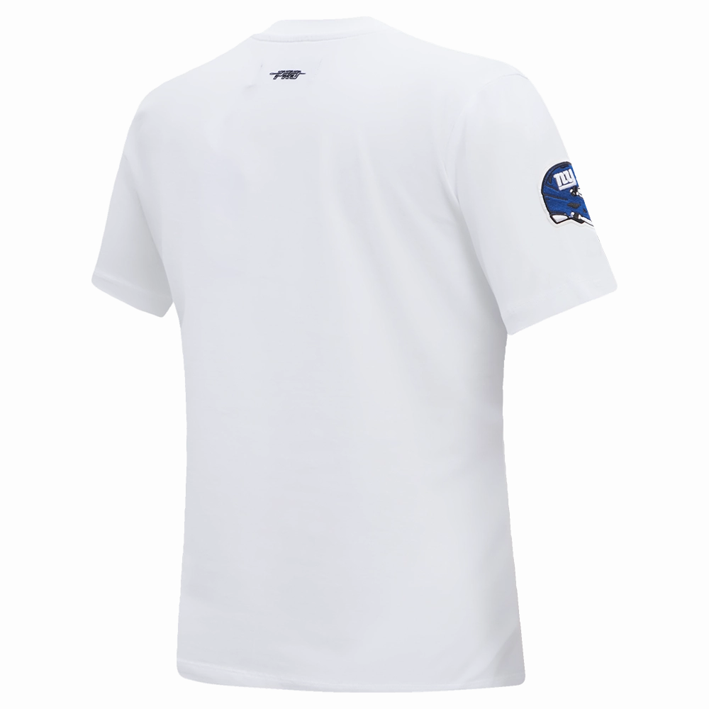 NFL NEW YORK GIANTS CLASSIC SHORT SLEEVE WOMEN'S SINGLE JERSEY SLIM FIT TEE (WHITE)
