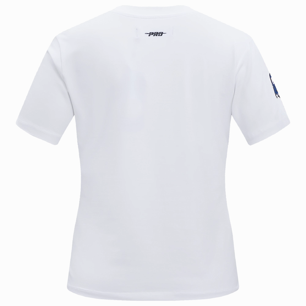 NFL NEW YORK GIANTS CLASSIC SHORT SLEEVE WOMEN'S SINGLE JERSEY SLIM FIT TEE (WHITE)