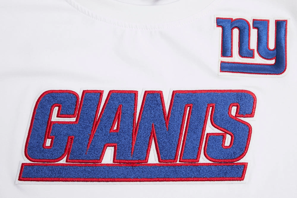 NFL NEW YORK GIANTS CLASSIC SHORT SLEEVE WOMEN'S SINGLE JERSEY SLIM FIT TEE (WHITE)