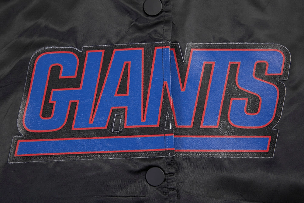 NFL NEW YORK GIANTS CLASSIC WOMEN'S SATIN JACKET (BLACK)