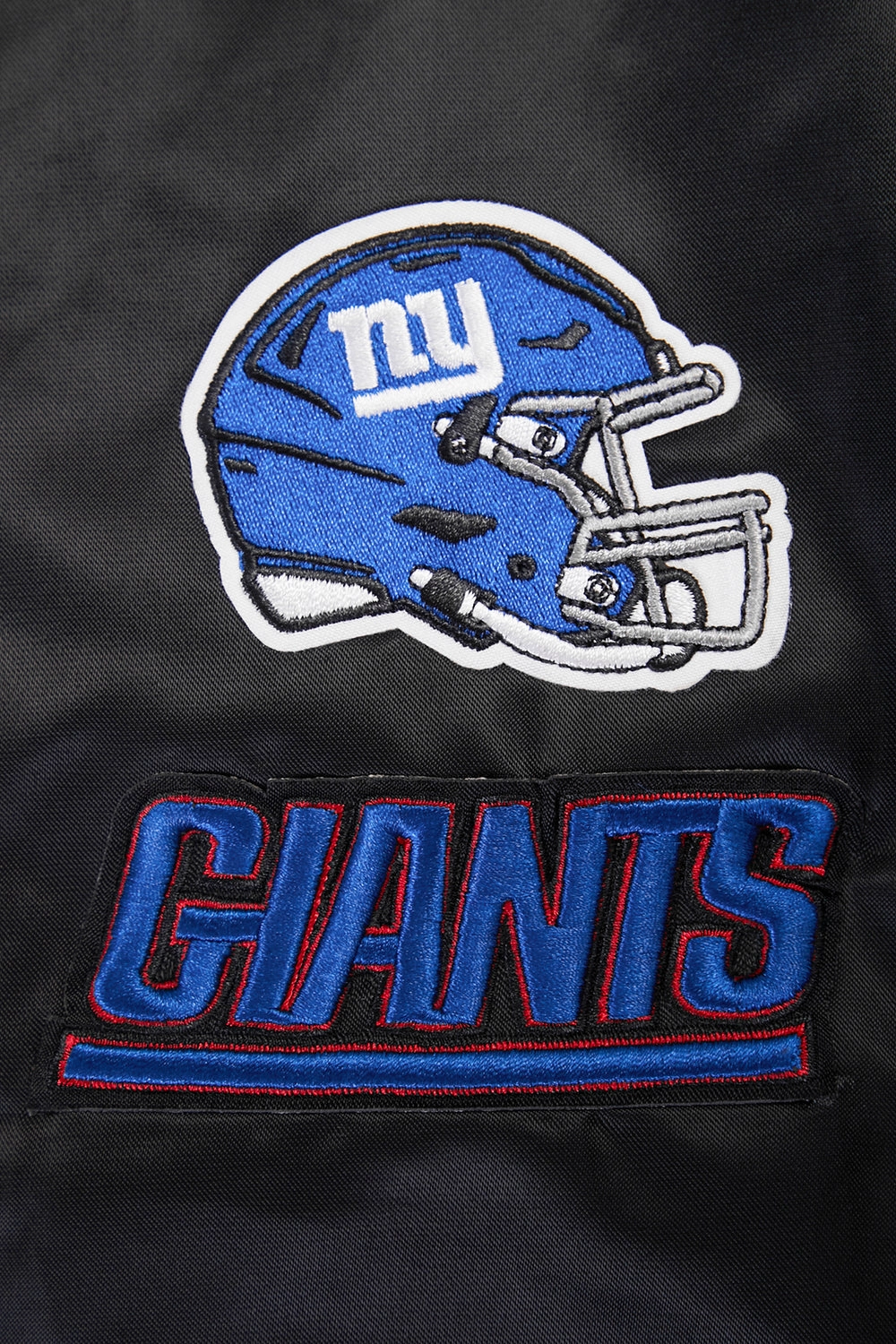 NFL NEW YORK GIANTS CLASSIC WOMEN'S SATIN JACKET (BLACK)