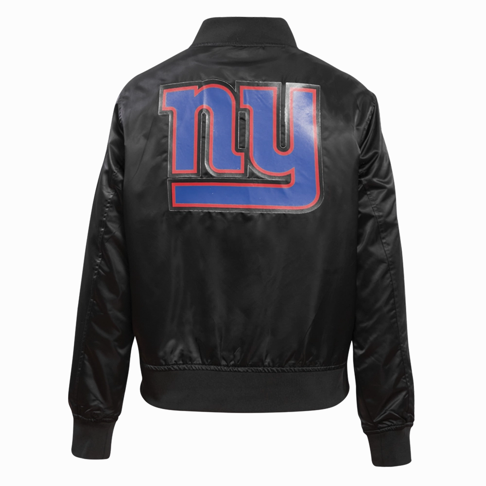 NFL NEW YORK GIANTS CLASSIC WOMEN'S SATIN JACKET (BLACK)