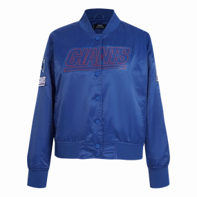 NFL NEW YORK GIANTS CLASSIC WOMEN'S SATIN JACKET (DODGER BLUE)