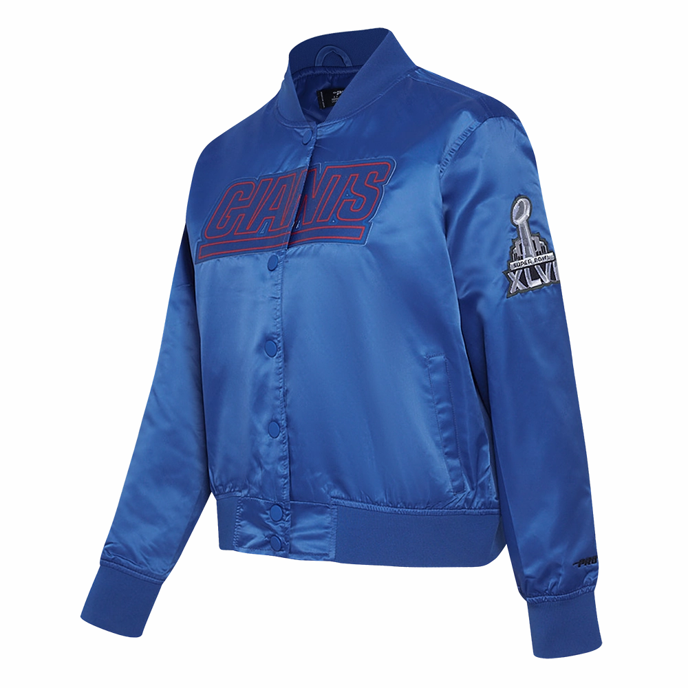 NFL NEW YORK GIANTS CLASSIC WOMEN'S SATIN JACKET (DODGER BLUE)