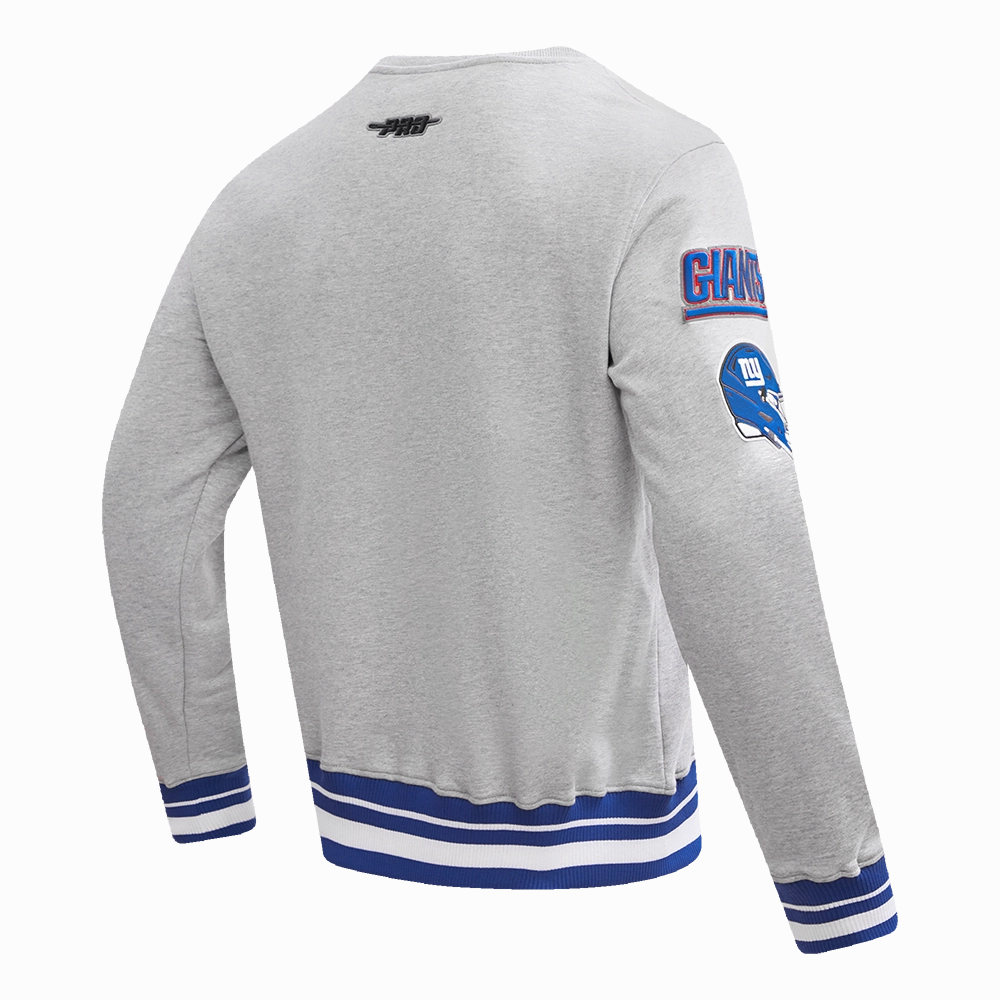 NFL NEW YORK GIANTS MASHUP MEN'S RIB CREWNECK (HEATHER GREY/DODGER BLUE)