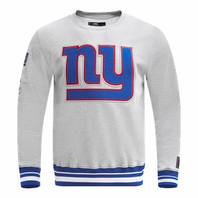 NFL NEW YORK GIANTS MASHUP MEN'S RIB CREWNECK (HEATHER GREY/DODGER BLUE)