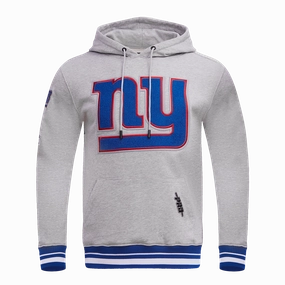 NFL NEW YORK GIANTS MASHUP MEN'S RIB PULLOVER HOODIE (HEATHER GREY/DODGER BLUE)