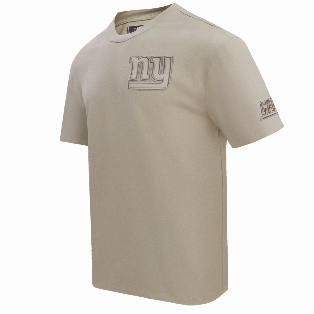 NFL NEW YORK GIANTS NEUTRAL COTTON JERSEY DROP SHOULDER TEE (TAUPE)