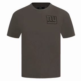 NFL NEW YORK GIANTS NEUTRAL MEN'S DROP SHOULDER TEE (DARK TAUPE)