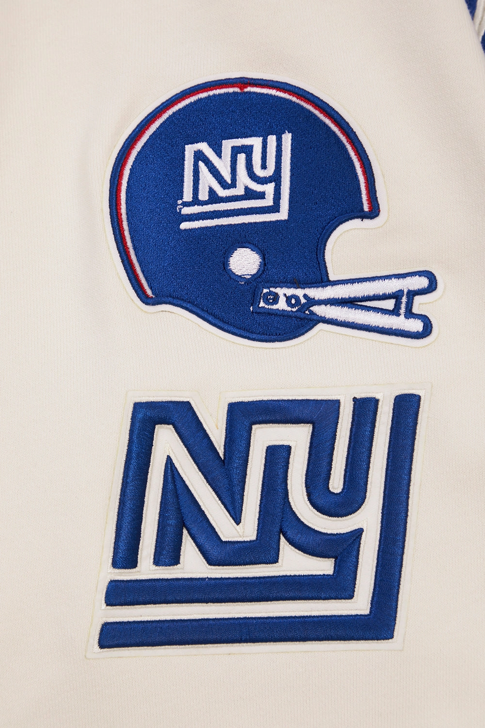 NFL NEW YORK GIANTS RETRO CLASSIC MEN'S PULLOVER HOODIE (EGGSHELL/DODGER BLUE)