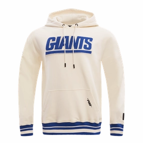 NFL NEW YORK GIANTS RETRO CLASSIC MEN'S PULLOVER HOODIE (EGGSHELL/DODGER BLUE)