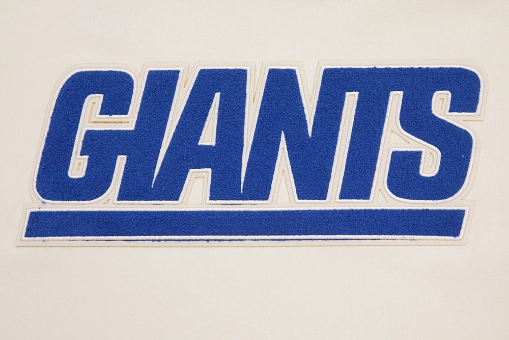 NFL NEW YORK GIANTS RETRO CLASSIC MEN'S PULLOVER HOODIE (EGGSHELL/DODGER BLUE)