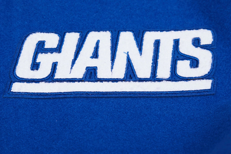 NFL NEW YORK GIANTS RETRO CLASSIC MEN'S RIB WOOL VARSITY JACKET (DODGER BLUE)
