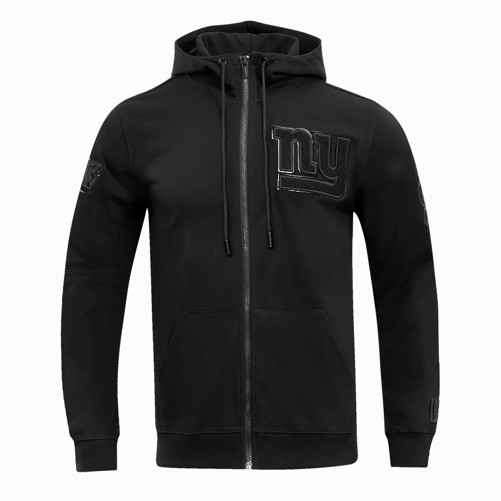 NFL NEW YORK GIANTS TRIPLE BLACK MEN'S PULLOVER HOODIE (TRIPLE BLACK)