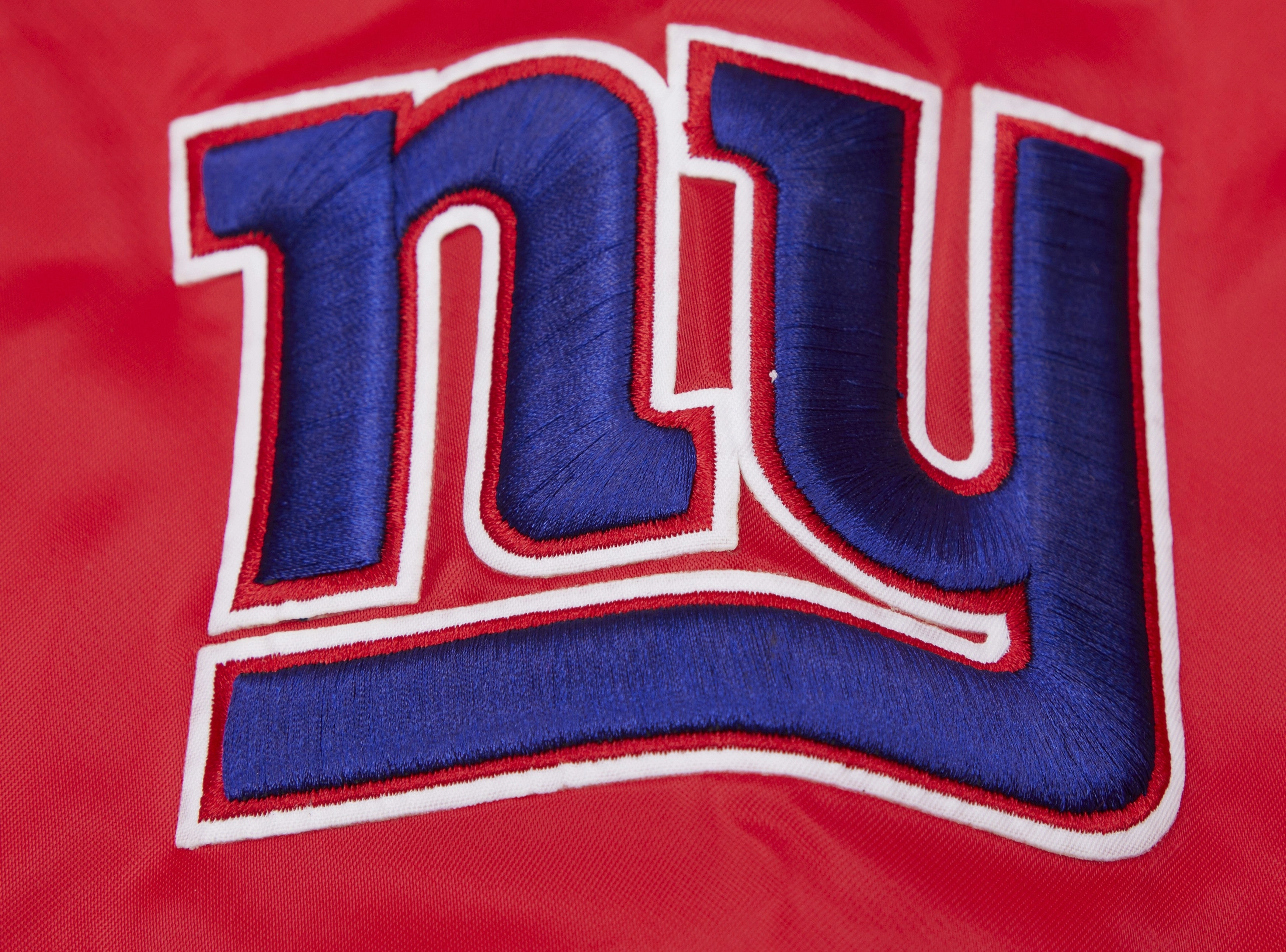 NFL NEW YORK GIANTS WORDMARK MEN'S SATIN JACKET (RED)
