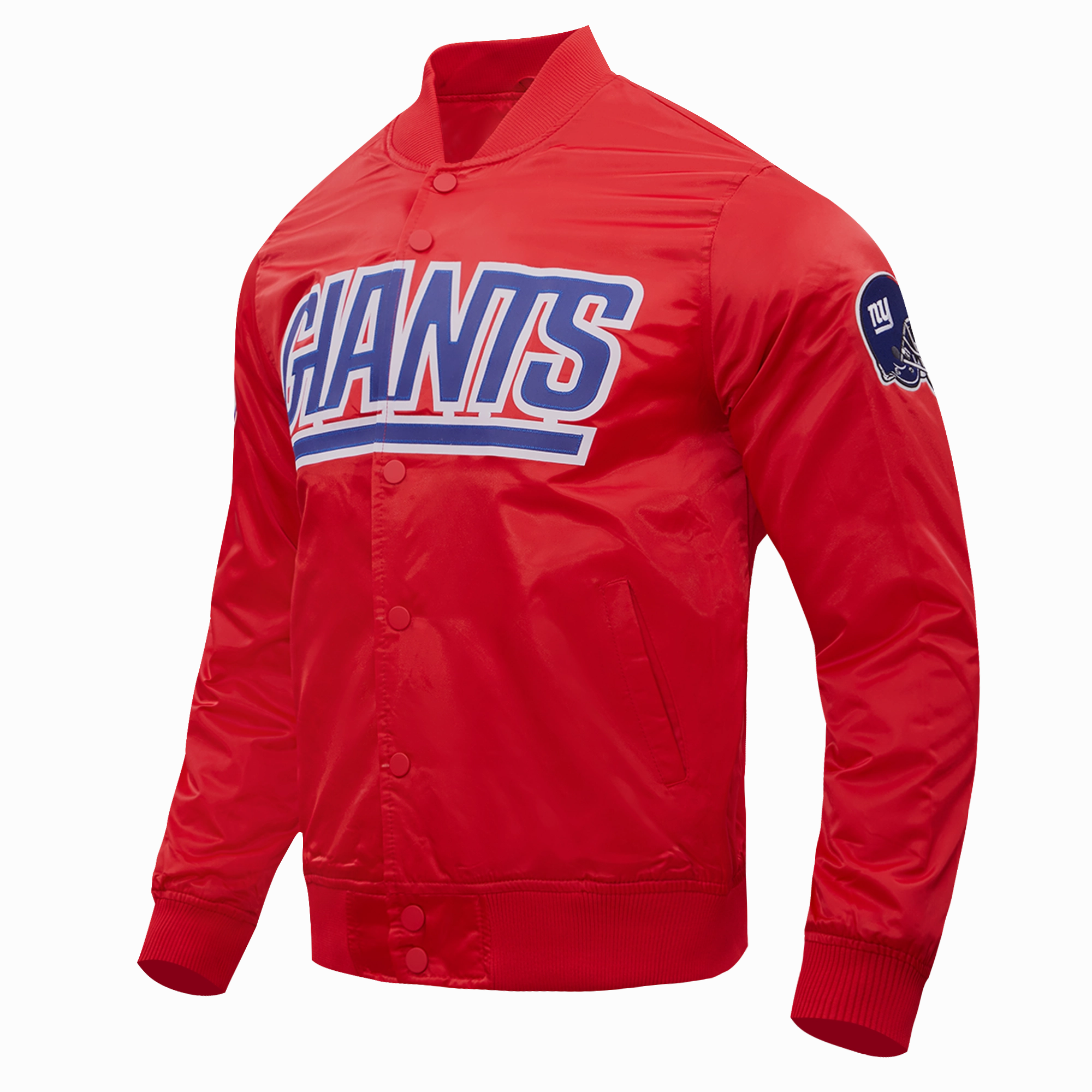 NFL NEW YORK GIANTS WORDMARK MEN'S SATIN JACKET (RED)
