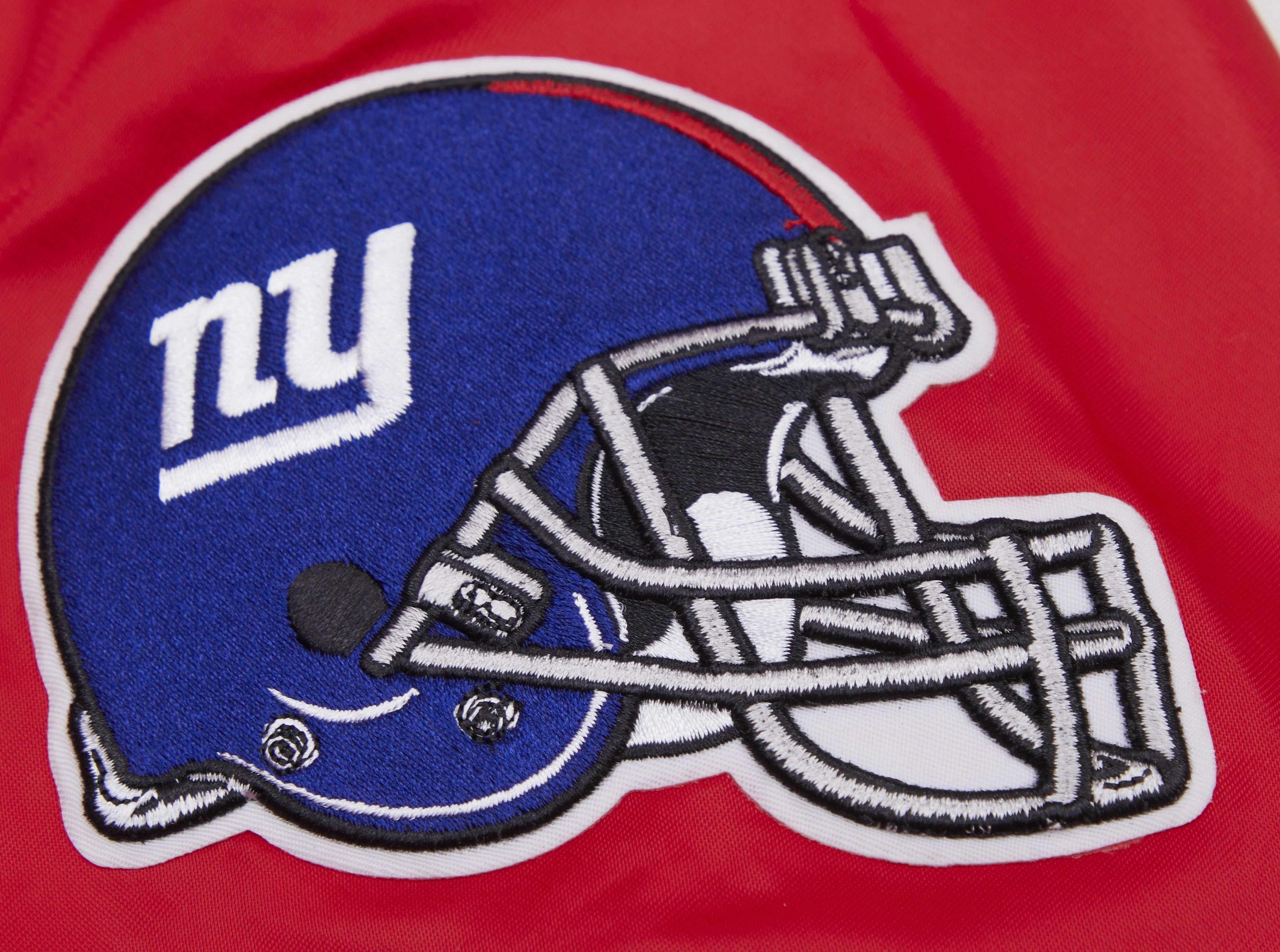 NFL NEW YORK GIANTS WORDMARK MEN'S SATIN JACKET (RED)