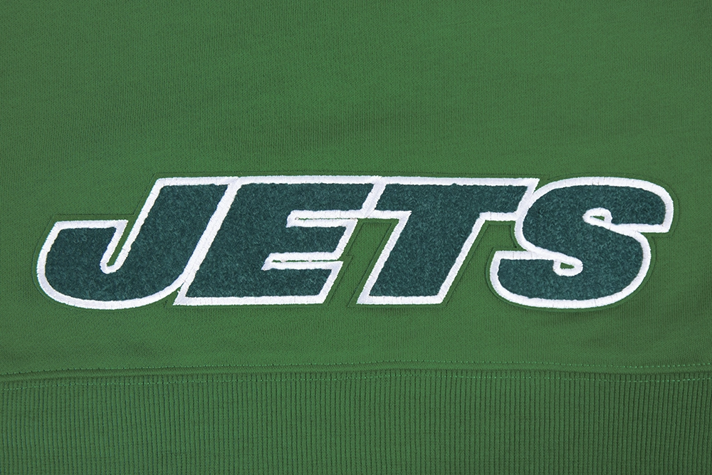 NFL NEW YORK JETS CLASSIC WOMEN'S CROPPED FLEECE PULLOVER HOODIE (KELLY GREEN)