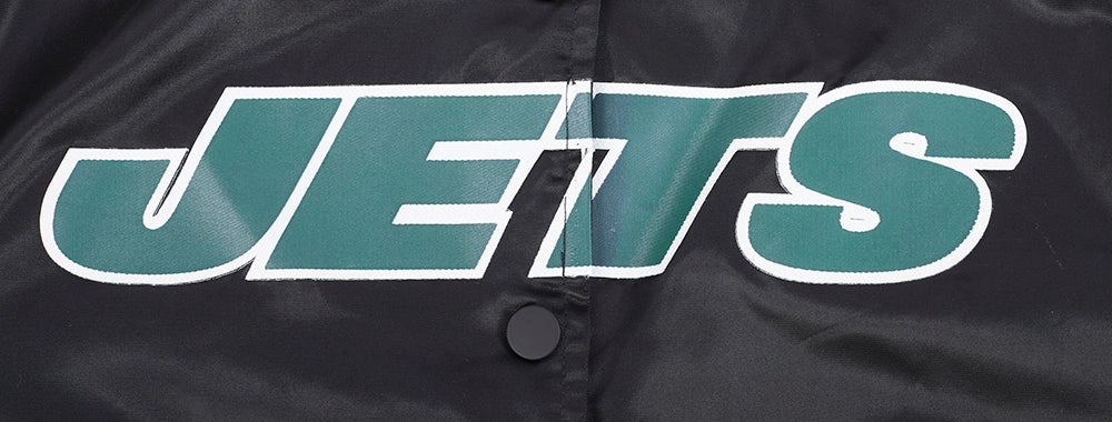 NFL NEW YORK JETS CLASSIC WOMEN'S SATIN JACKET (BLACK)