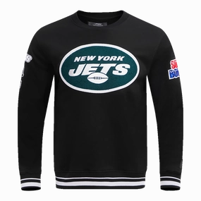 NFL NEW YORK JETS MASHUP MEN'S RIB CREWNECK (BLACK)