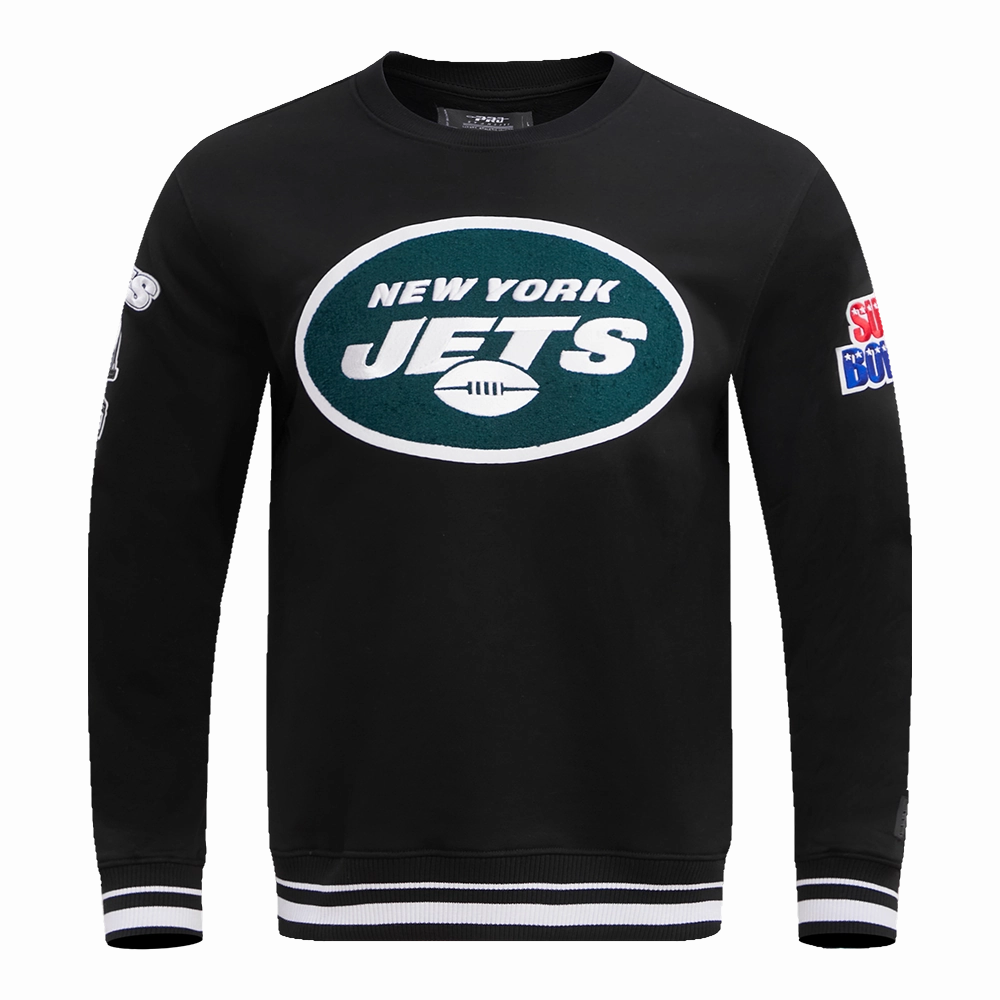 NFL NEW YORK JETS MASHUP MEN'S RIB CREWNECK (BLACK)