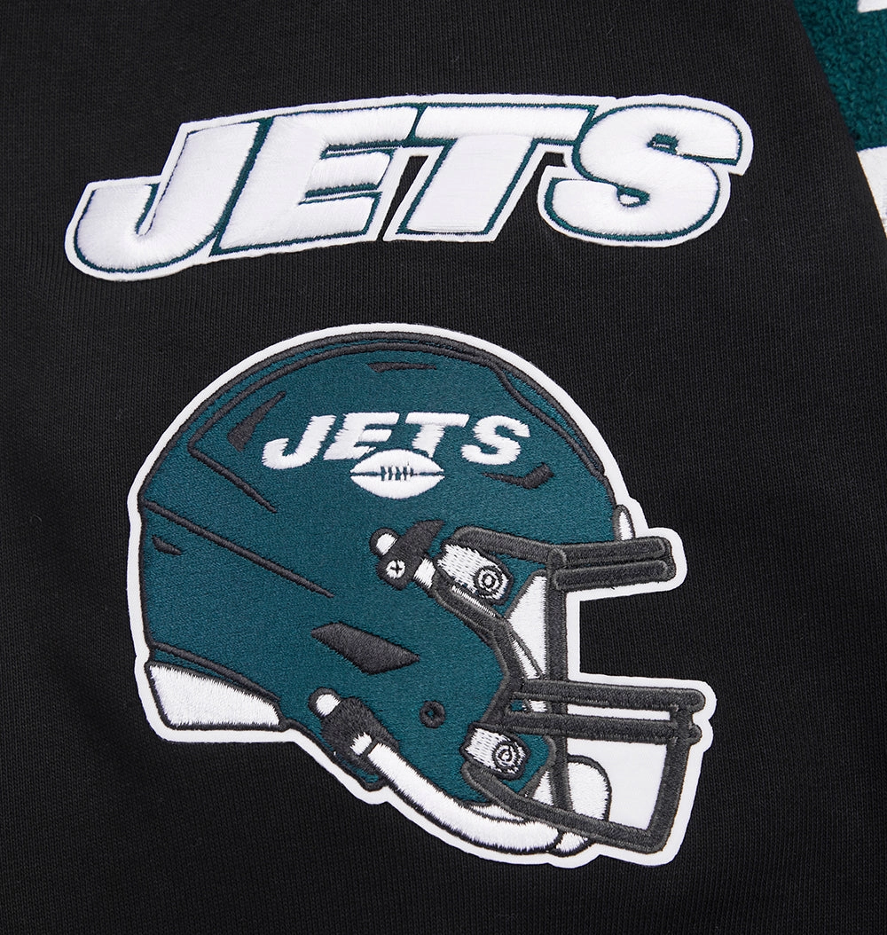 NFL NEW YORK JETS MASHUP MEN'S RIB CREWNECK (BLACK)
