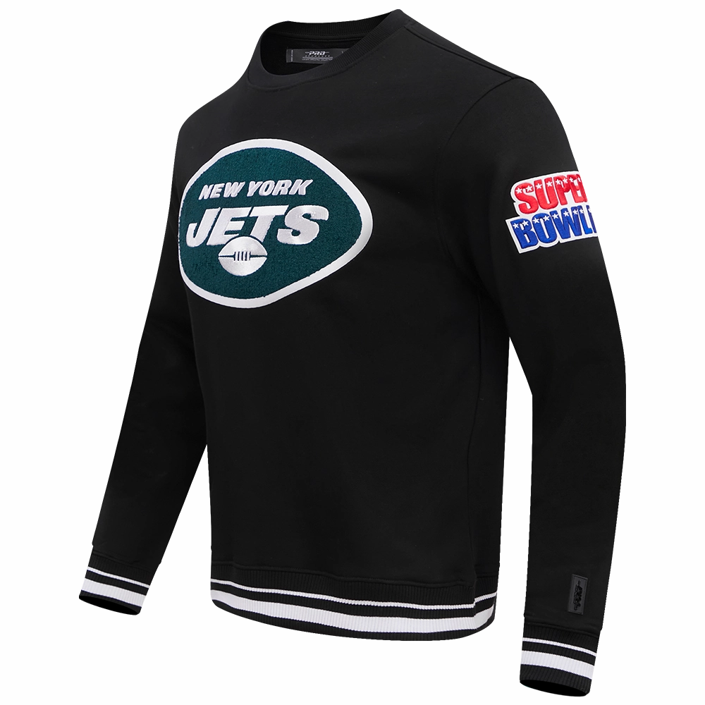 NFL NEW YORK JETS MASHUP MEN'S RIB CREWNECK (BLACK)