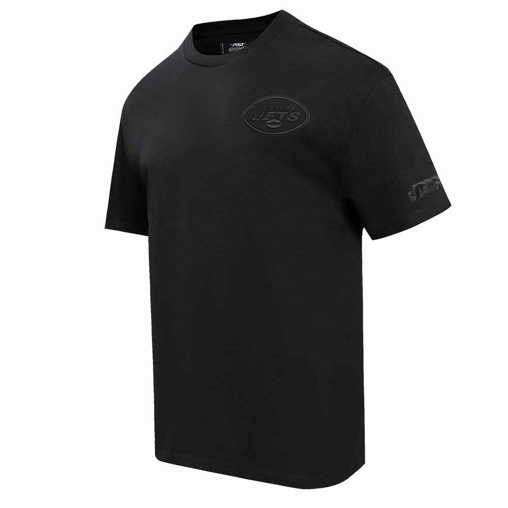 NFL NEW YORK JETS NEUTRAL COTTON JERSEY DROP SHOULDER TEE (BLACK)