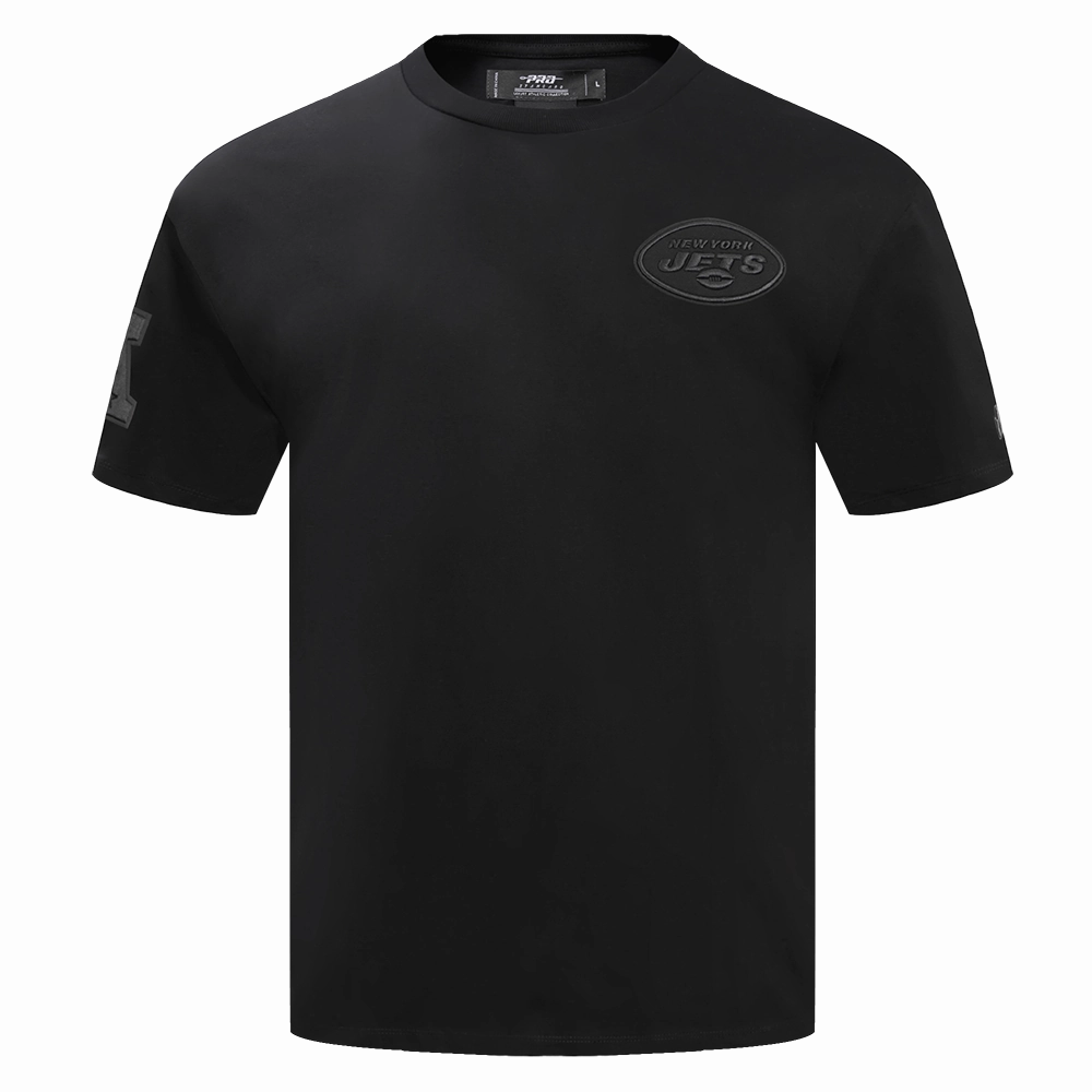NFL NEW YORK JETS NEUTRAL COTTON JERSEY DROP SHOULDER TEE (BLACK)