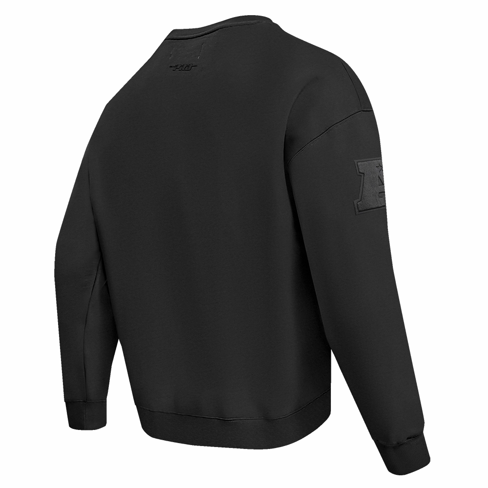 NFL NEW YORK JETS NEUTRAL DROP SHOULDER FLEECE CREWNECK (BLACK)
