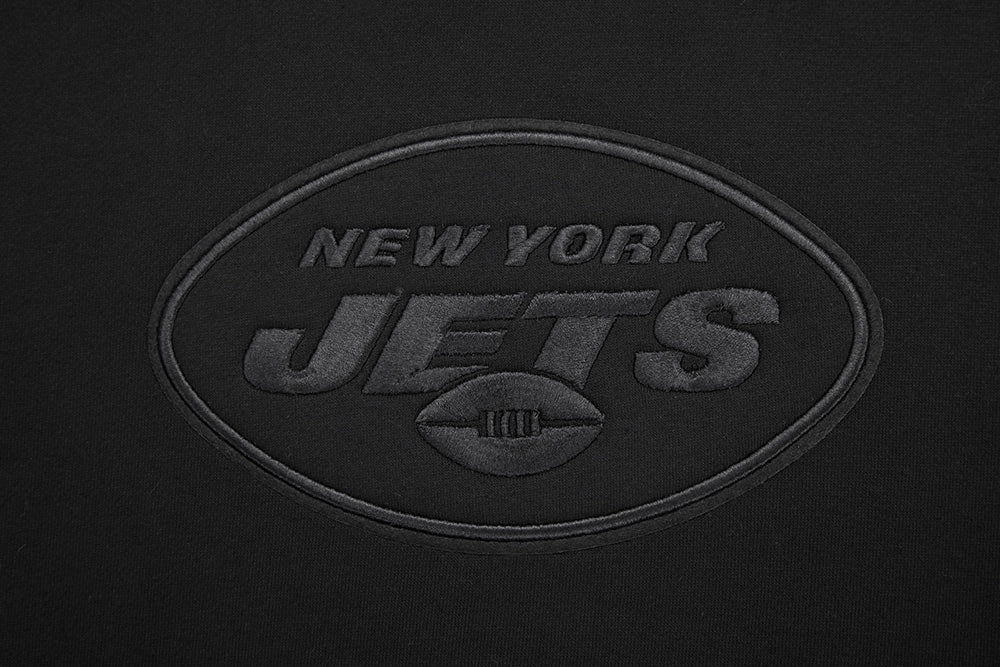 NFL NEW YORK JETS NEUTRAL DROP SHOULDER FLEECE CREWNECK (BLACK)