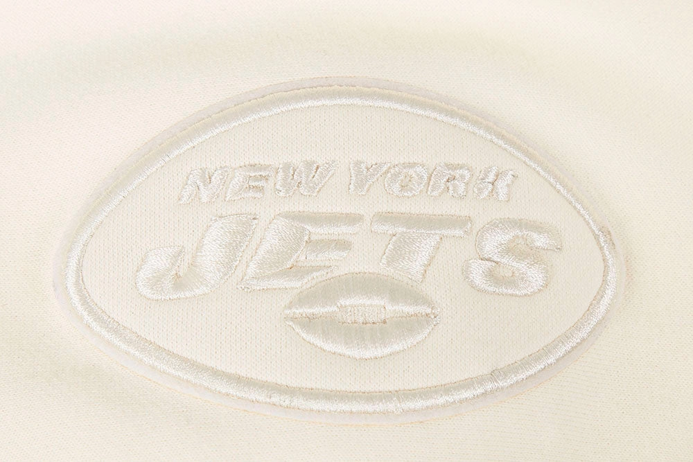NFL NEW YORK JETS NEUTRAL DROP SHOULDER FLEECE CREWNECK (EGGSHELL)