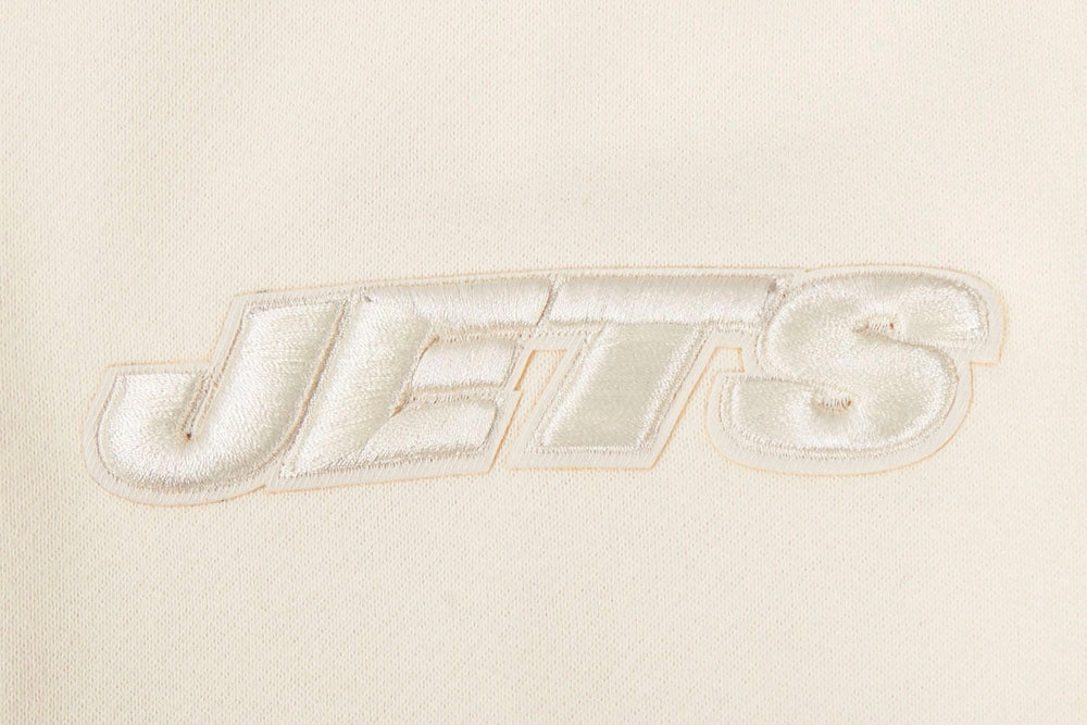 NFL NEW YORK JETS NEUTRAL DROP SHOULDER FLEECE CREWNECK (EGGSHELL)