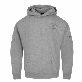 NFL NEW YORK JETS NEUTRAL MEN'S DROP SHOULDER PULLOVER HOODIE (DARK HEATHER GRAY)