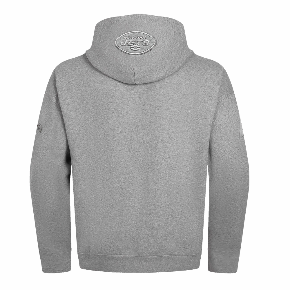 NFL NEW YORK JETS NEUTRAL MEN'S DROP SHOULDER PULLOVER HOODIE (DARK HEATHER GRAY)