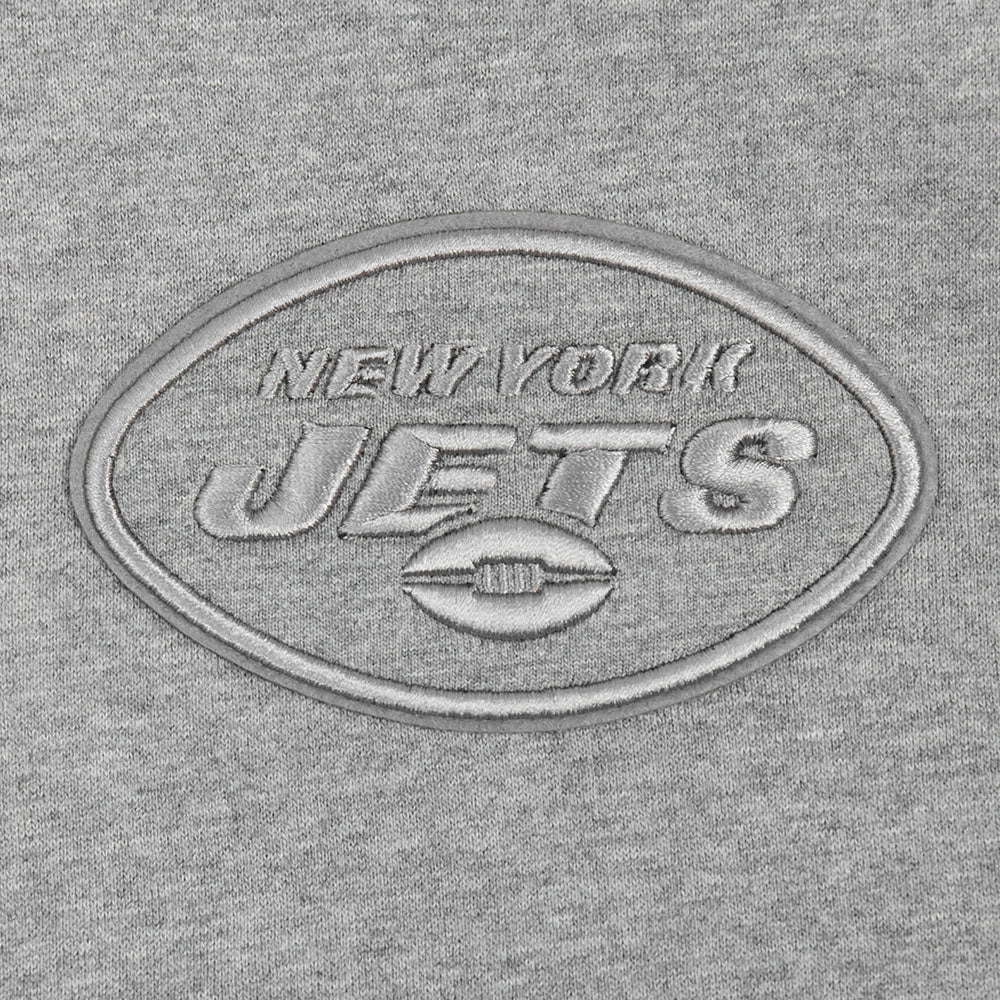 NFL NEW YORK JETS NEUTRAL MEN'S DROP SHOULDER PULLOVER HOODIE (DARK HEATHER GRAY)
